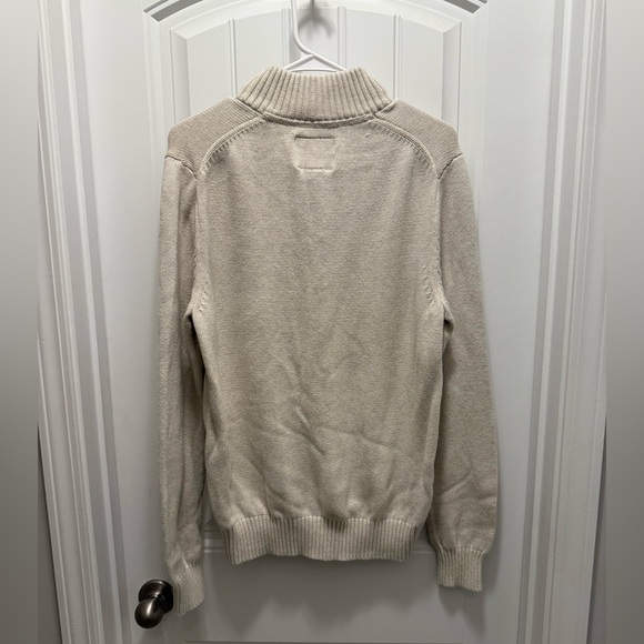 St. John's Bay Men's Quarter Zip Sweater - Cream - Picture 2 of 4